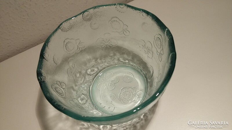 Thick glass bowl, bowl, flower pattern