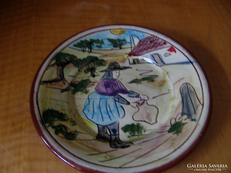 Gyűjtői Olaria Carrilho Lopes Sao Pedro Corval Portugal jelenetes tányér