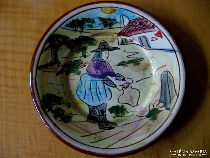 Collectible olaria carrilho lopes sao pedro corval portugal scene plate