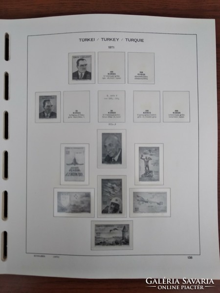 Schaubek -filázott /hawidozott/, előnyomott bélyeglapok Törökország, 1960-1983 ig