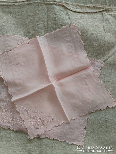 Női selyem zsebkendők - rózsaszínben / 3 db