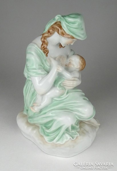 1Q682 Herend porcelain nursing mother with child figure 20 cm