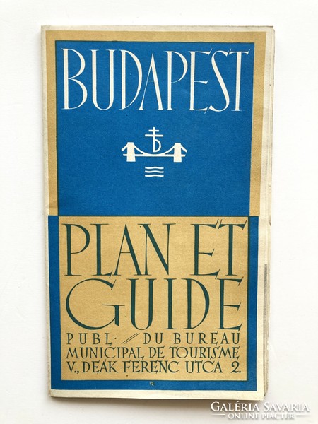 Budapest tourist map and illustrated guide from 1938, in French