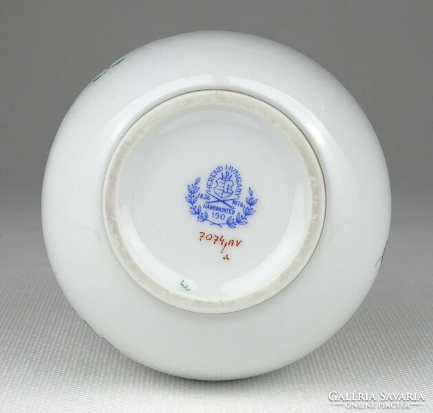 1Q680 Zöld Apponyi mintás Herendi porcelán váza 19 cm