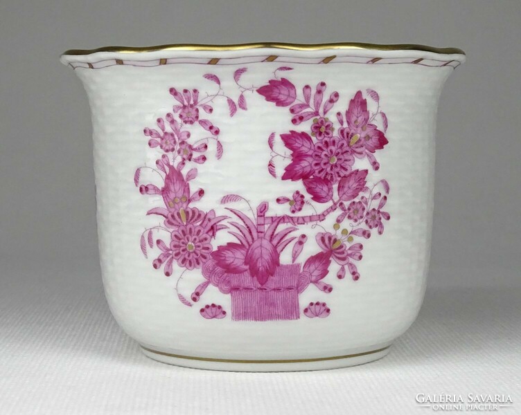 1Q674 Herend porcelain bowl with purple Indian basket pattern