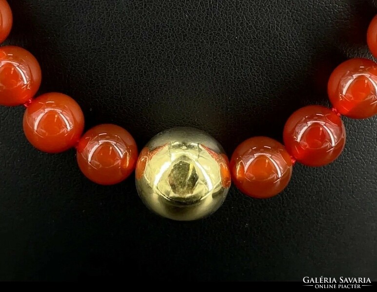 Gorgeous Carnelian Gemstone 925 Sterling Silver Necklace 14k Gold Plated - Many Many Handcrafted Jewelry