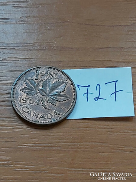 Canada 1 cent 1964 ii. Queen Elizabeth, bronze 727