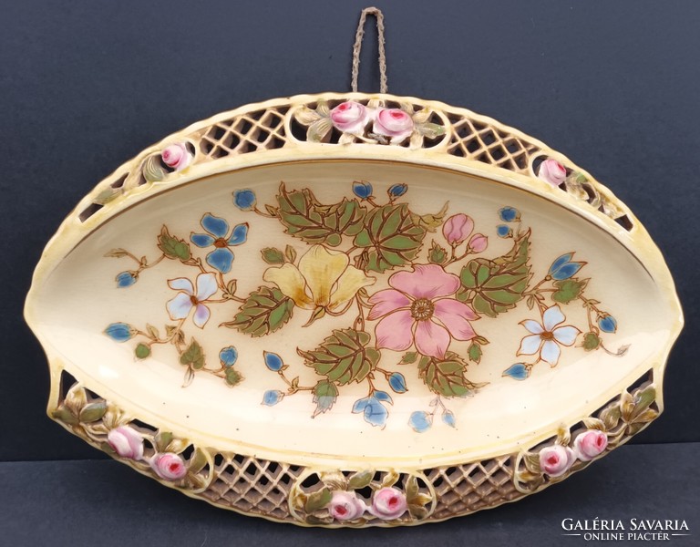 Beautiful antique Zsolnay decorative bowl centerpiece