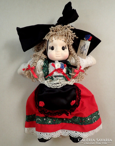 New label les fanettes handmade French folk toy doll in traditional folk costume