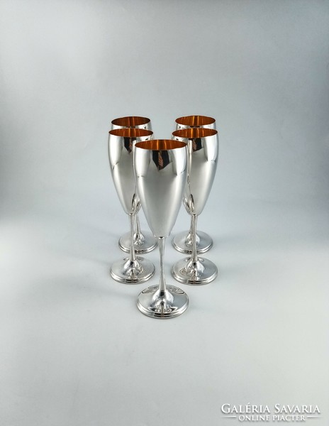 Silver champagne glasses