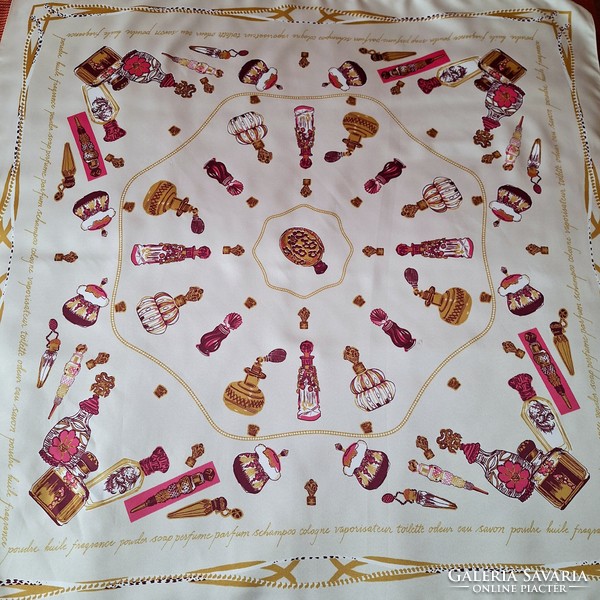 Silk scarf with perfume bottle pattern h&m marja