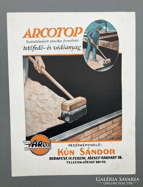 Arco Sealit és ArcoTop amerikai szigetelő- és védőanyag antik illusztrált reklám-prospektusa, 1928