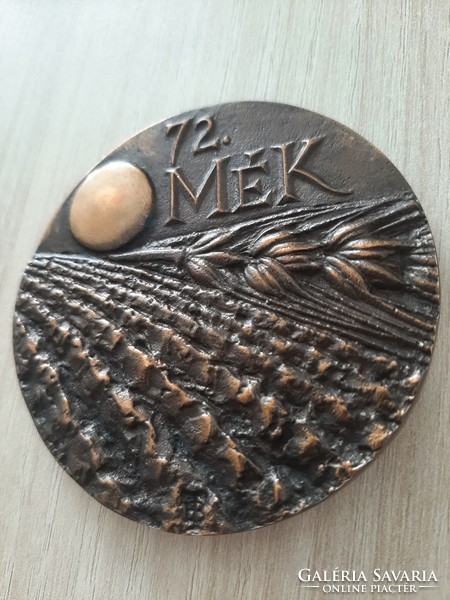 72. Mék Gödöllő 1996 bronze commemorative plaque 7.2 cm in its own box