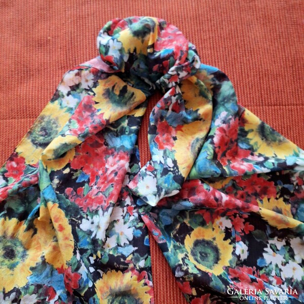 Floral silk scarf