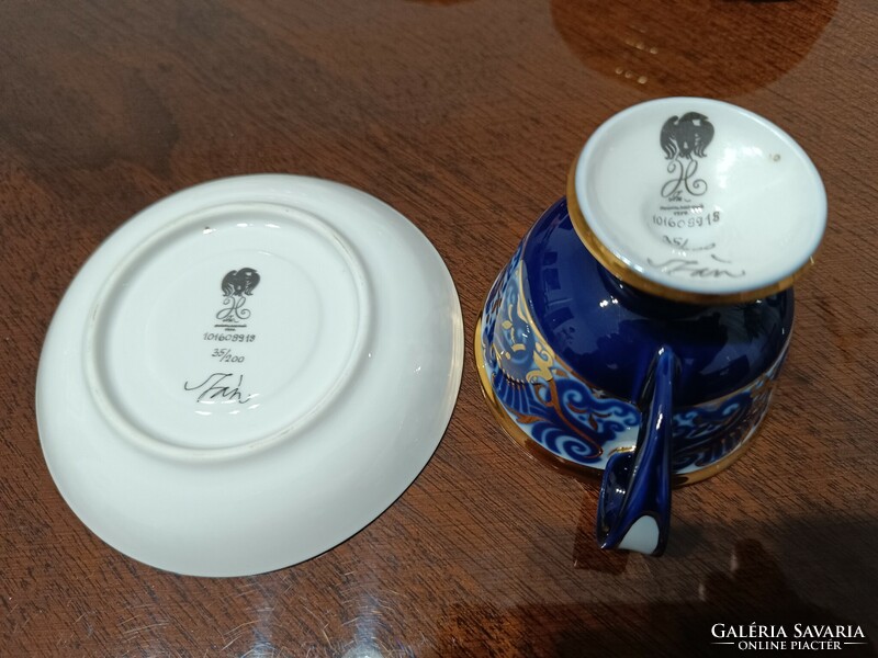 Szász Endre által tervezett Hollóházi 6 személyes porcelán teás készlet