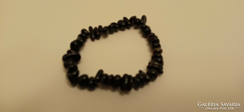 Mineral bracelet, rubber, onyx, 17-19 cm