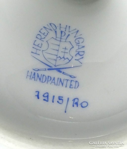 1Q690 Rothschild mintás Herendi porcelán gyertyatartó 22 cm