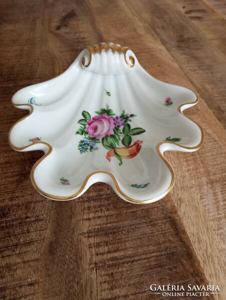 Herend shell offering large floral pattern