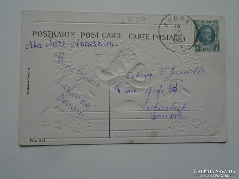 D201694 old Art Nouveau embossed postcard p 1927