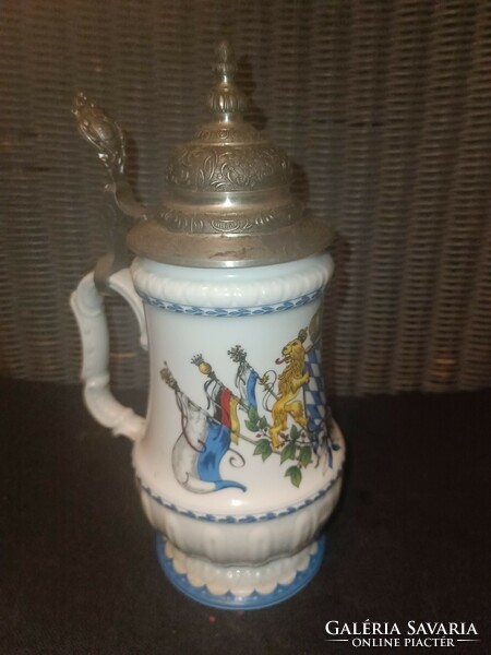 Bavarian jug with a tin lid! Special!!!!!