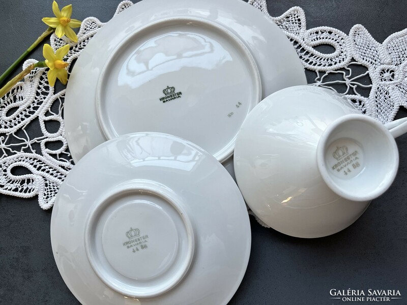 Wonderful art deco kronester bavaria classic rose breakfast tea cup set, trio