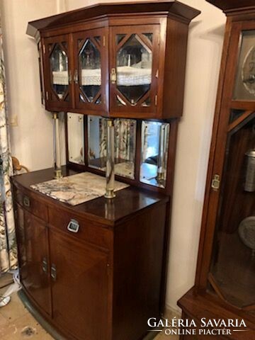 3-part Art Nouveau furniture set - sideboards and standing clock