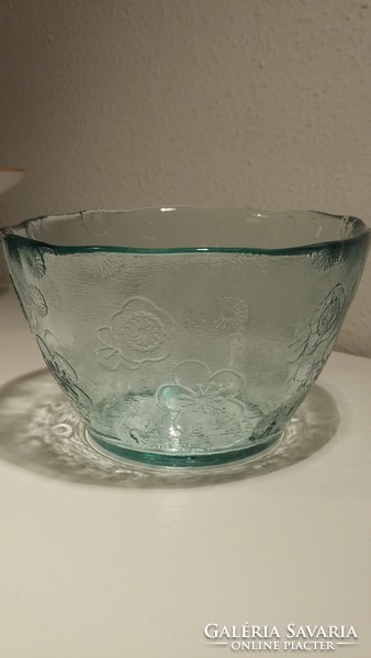 Thick glass bowl, bowl, flower pattern