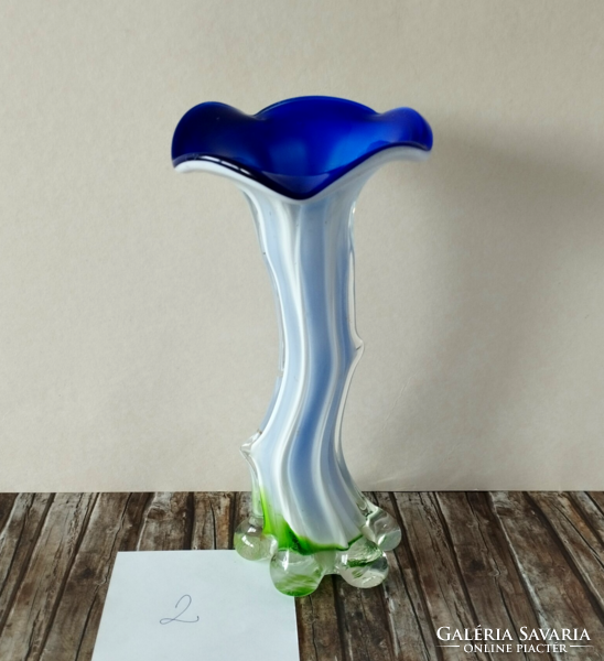 Glass flower vase by Murano glass artist, 60s