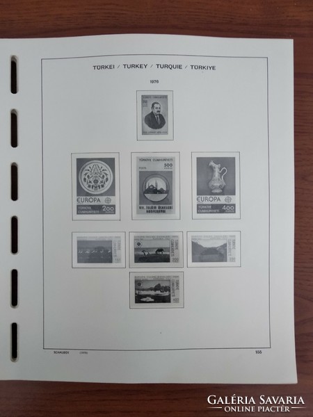 Schaubek -filázott /hawidozott/, előnyomott bélyeglapok Törökország, 1960-1983 ig