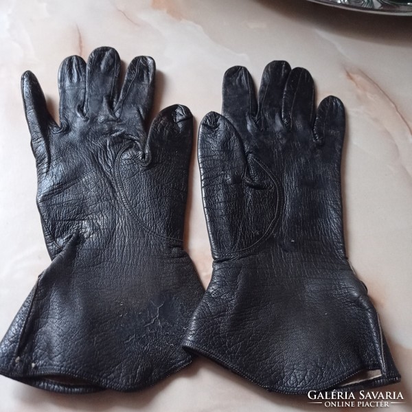 Black, thin, soft, women's leather gloves