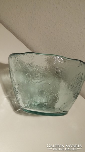 Thick glass bowl, bowl, flower pattern