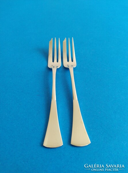 Silver pastry fork with cutting edge, 2 pcs English style