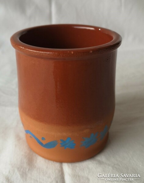 Brown glazed ceramic bowl 8 cm