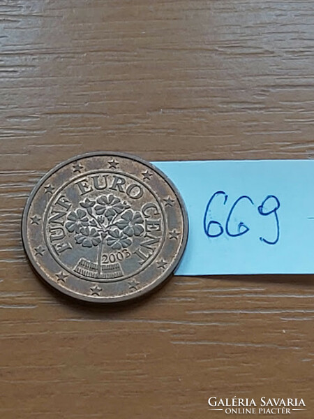 Austria 5 euro cent 2003 primrose 669
