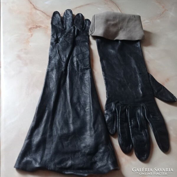 Antique, long-handled, thin, soft, women's leather gloves