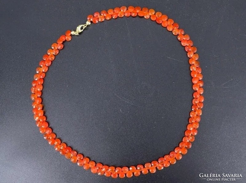 Fabulous Carnelian Gemstone 925 Sterling Silver Necklace 14k Gold Plated - Many Many Handcrafted Jewelry