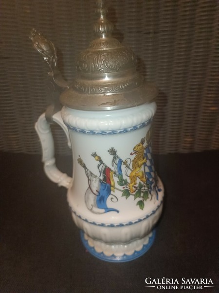 Bavarian jug with a tin lid! Special!!!!!