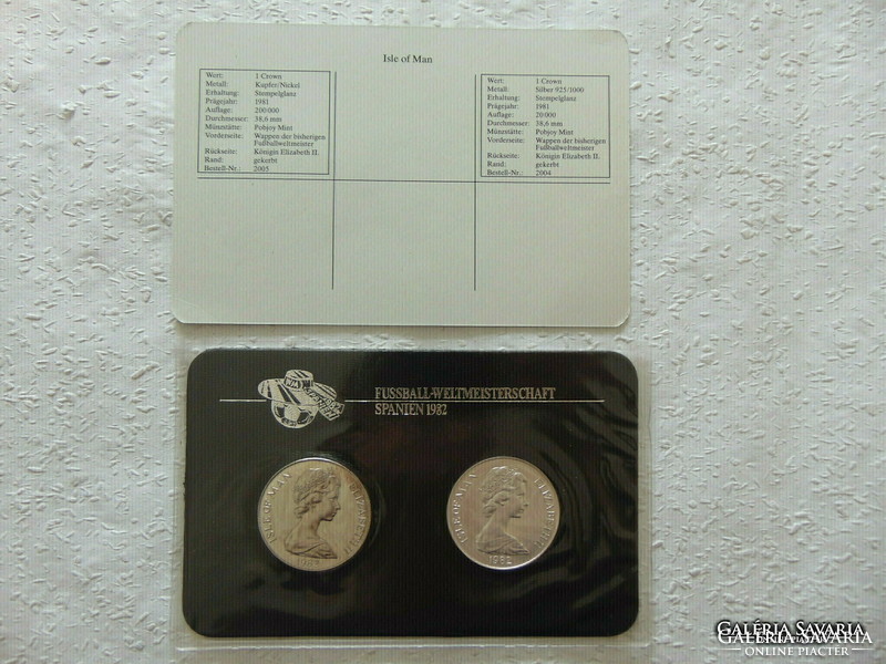 England 1 crown 1982 blister silver + nickel pair! 02