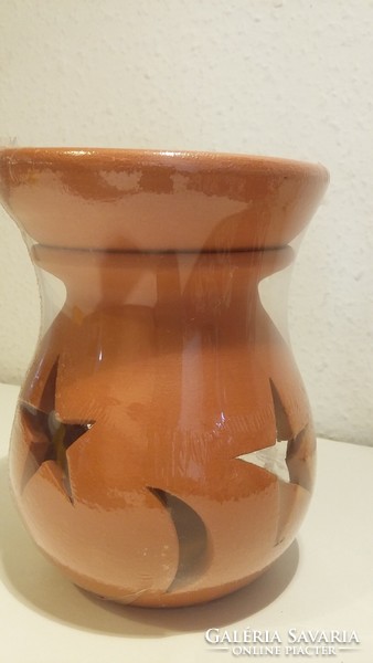 Candle holder, earthenware, packaged
