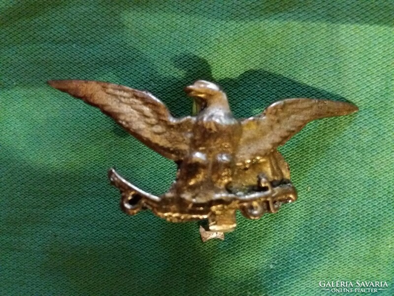 Antique Hungarian copper turul bird with sword military cap badge 6 cm according to the pictures