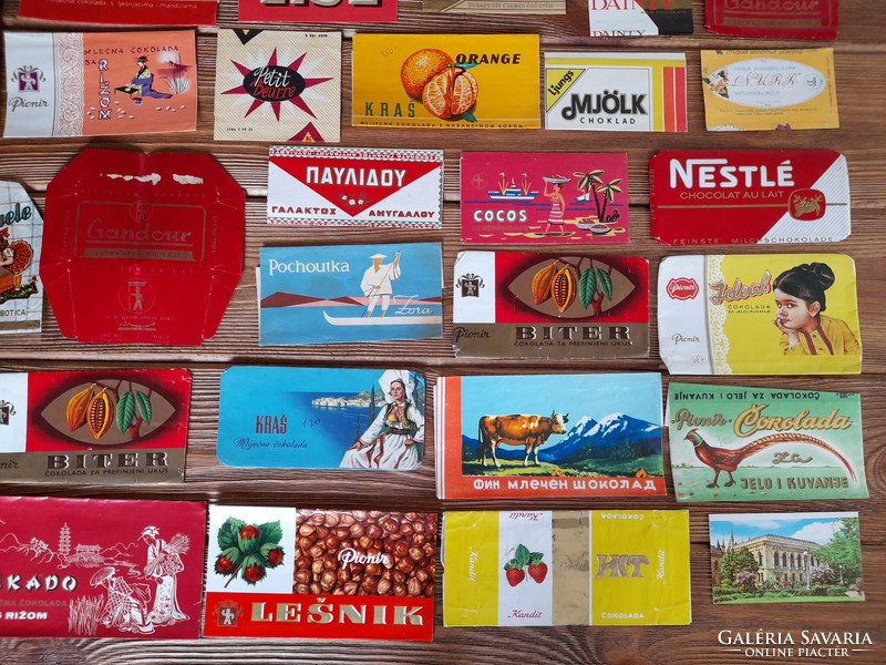 Retro chocolate paper, foreign, 60 pieces in one