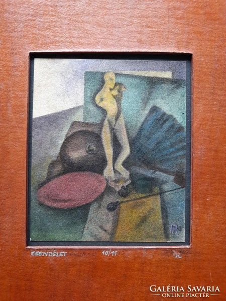 "Csendélet legyezővel"  12 x 10 cm