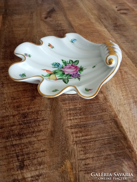 Herend shell offering large floral pattern