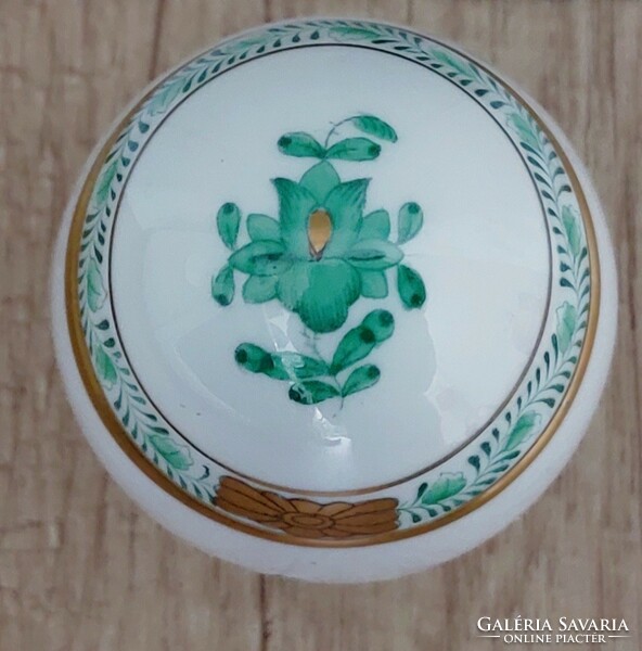 Flawless Herend green appony pattern, egg bonbonier