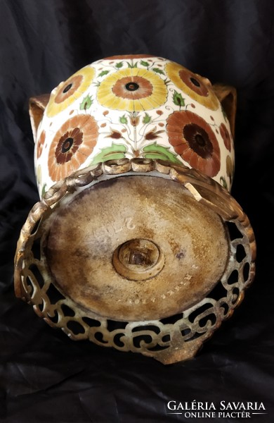 Zsolnay antique historicizing petroleum lamp body
