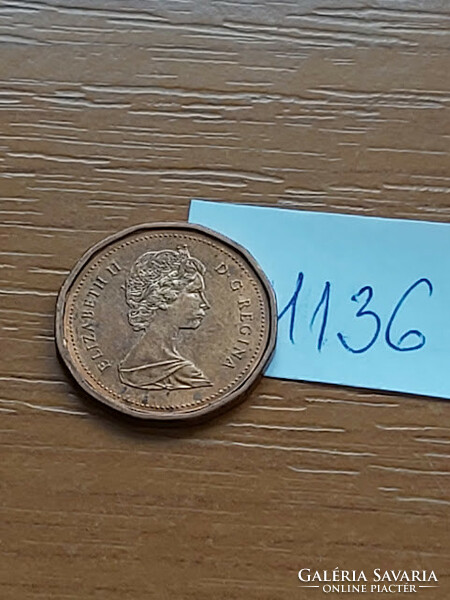 Canada 1 cent 1987 ii. Queen Elizabeth, bronze 1136