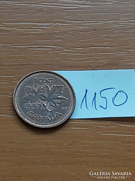 Canada 1 cent 1997 ii. Queen Elizabeth, zinc with copper coating 1150