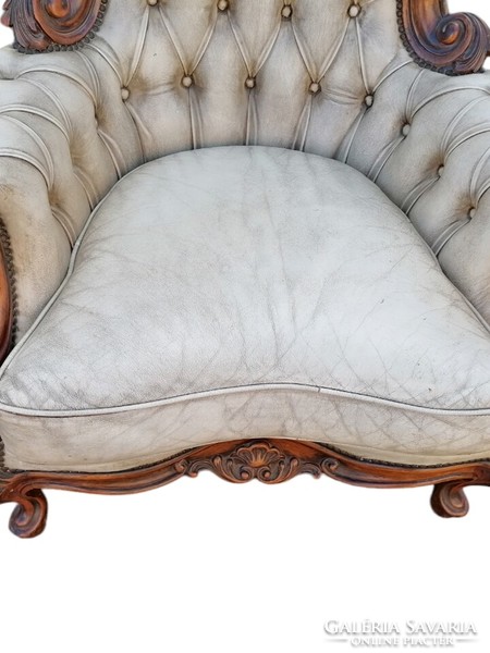 Exclusive baroque chesterfield leather sofa set, lounge set