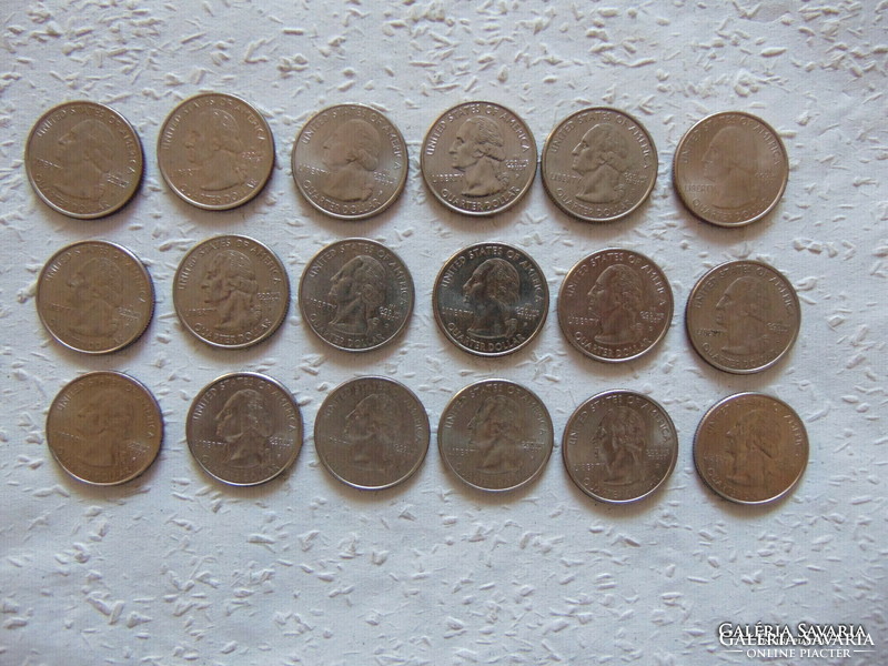 USA emlék 25 cent - 1/4 dollár 18 darab LOT !