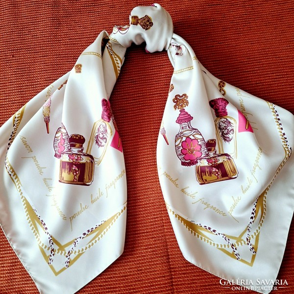 Silk scarf with perfume bottle pattern h&m marja